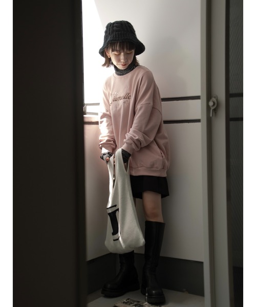 【新品タグ付】jumelle ジュメロ　フリルジップアップスウェット　グレー jumelle トレーナー スウェット 刺繍オーバースウェット