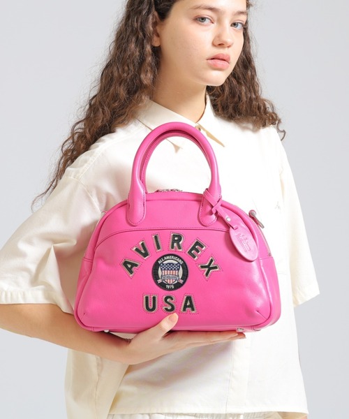 は*つ様 AVIREX 牛革 ミニボストンバッグ AVIREX（アヴィレックス） ボストンバッグ VARSITY LEATHER MINI