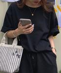 パジャマ ルームウェア レディース 半袖オーバ...の詳細画像3