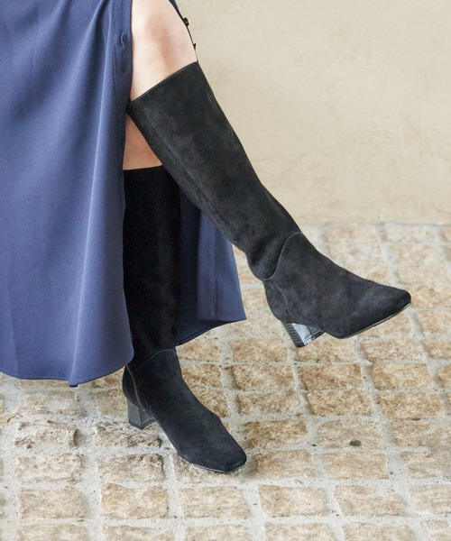 Riz raffinee（リズ ラフィーネ） ブーツ スクエアトゥロングブーツ