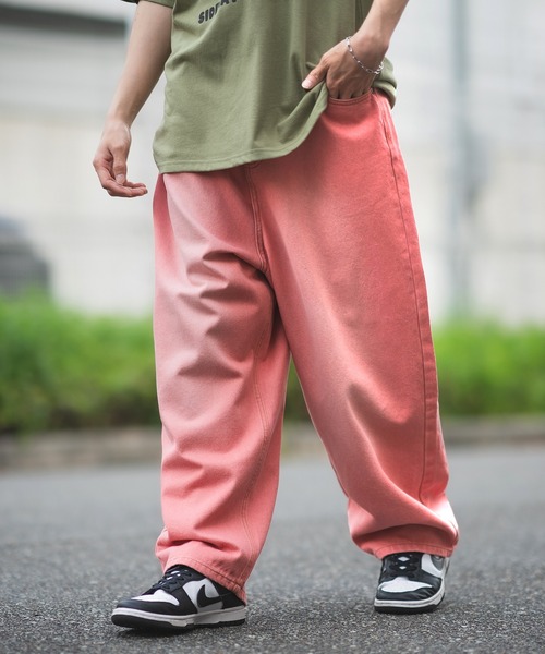 improves ジーンズ カラーデニム ワイドパンツ メンズ