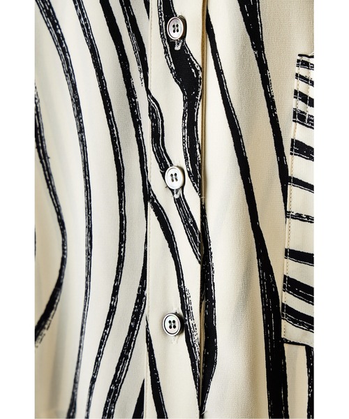 CHIGNON ワンピース 変形ストライプシャツワンピース レディース