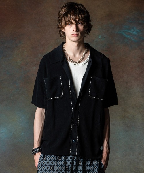 シャツ Stitch Pocket Knit Shirt / ステッチポケットニットシャツ 