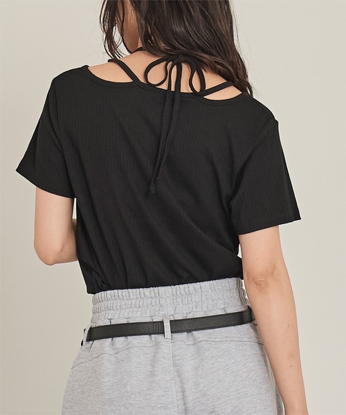 miette（ミエット） tシャツ ストラップデザイントップス レディース