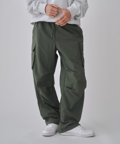 美品 codegraphy ナイロンカーゴパラシュートパンツ ユニセックス 撥水 codegraphy（コードグラフィー） カーゴパンツ Nylon cargo para suit