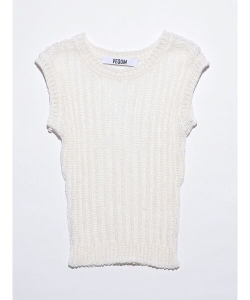 タンクトップ ノースリーブ 「VEQUM」MESH KNIT TANKTOP レディース