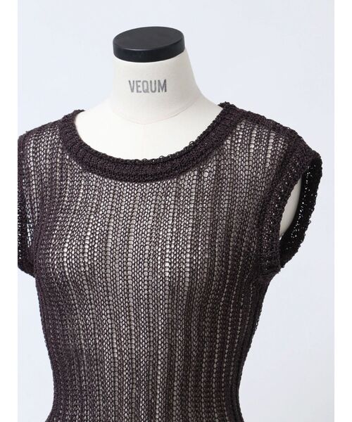 タンクトップ ノースリーブ 「VEQUM」MESH KNIT TANKTOP レディース VEQUM タンクトップ ノースリーブ 「VEQUM」MESH KNIT TANKTOP