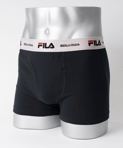 FILA ボクサーパンツ フィラ ブランド ロゴ 光沢 ウエストバンド