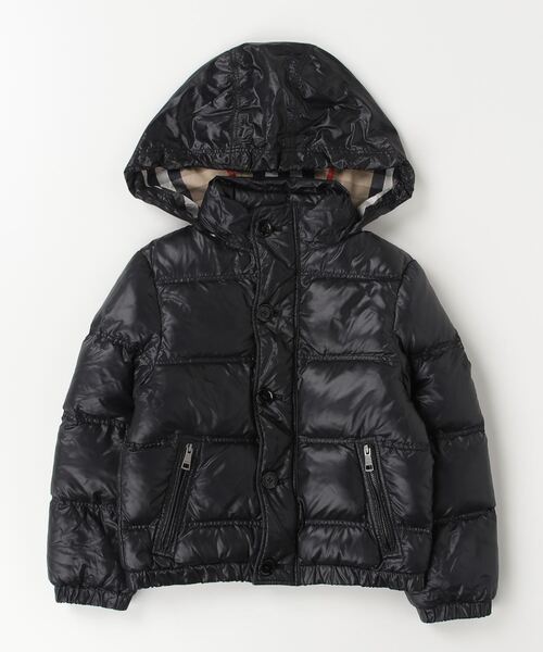BURBERRY」 「KIDS」チェック柄ダウンジャケット - ブラック キッズ 
