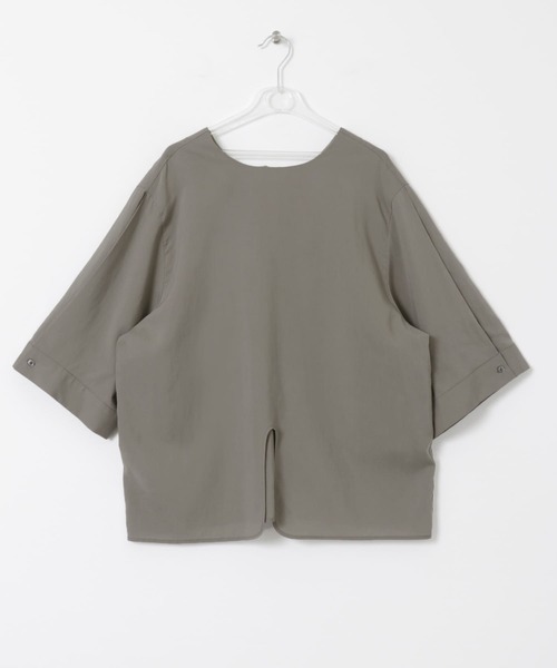 高い素材 ブラウス LAATO シャツ レディース blouse over pull slit トップス