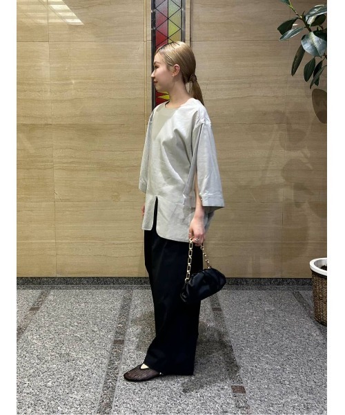 ブラウス シャツ ワッシャーボイルスリット入りプルオーバー レディース LAATO ブラウス シャツ slit pull over blouse レディース
