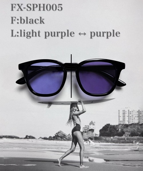 FLEX サングラス 調光・偏光レンズ搭載 square frame sunglasses