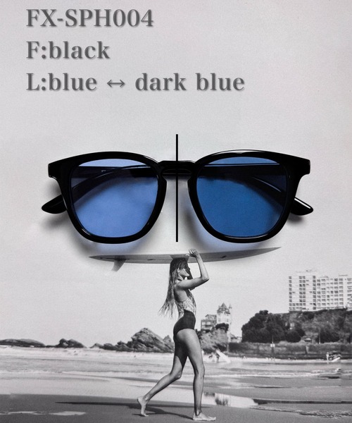 FLEX サングラス 調光・偏光レンズ搭載 square frame sunglasses