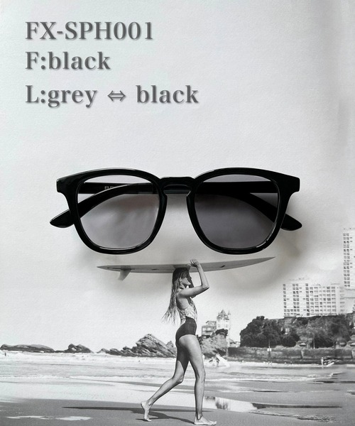 FLEX サングラス 調光・偏光レンズ搭載 square frame sunglasses