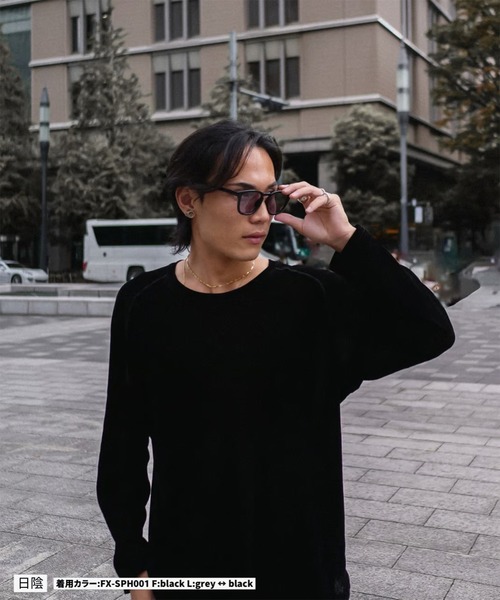 FLEX サングラス 調光・偏光レンズ搭載 square frame sunglasses