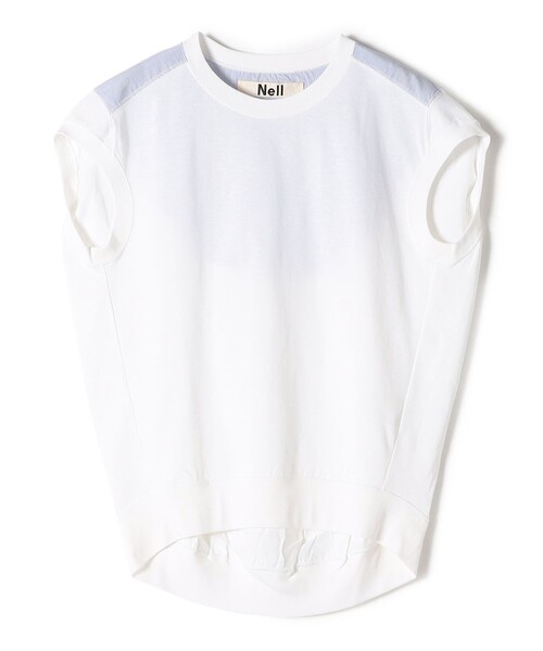 tシャツ 「SHIPS別注」Nell:「手洗い可能」ストライプ コンビ プルオーバー レディース