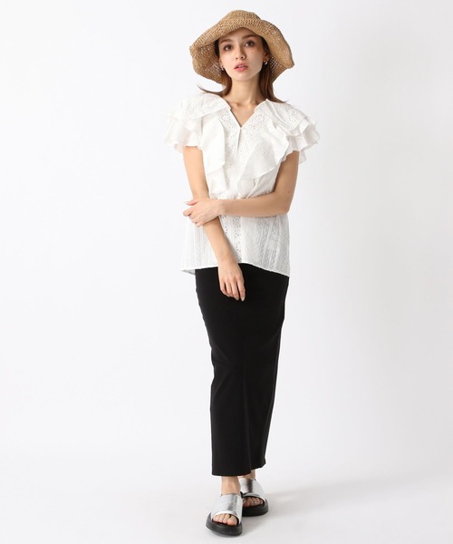 FOREVER21 ブラウス シャツ 「2024SS」フリルコットンブラウス