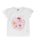 tシャツ 大きなリンゴ柄リボン付きTシャツ キ...の詳細画像2