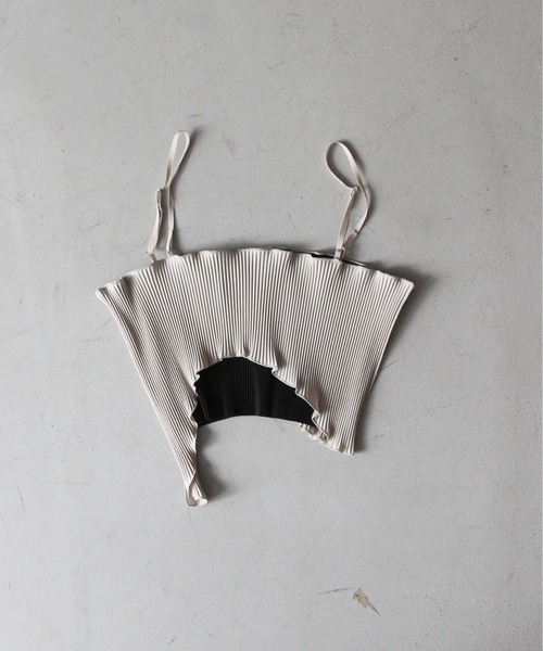 【新品未使用】todo kotohayokozawa WAVE CAMISOLE TODO WAVE SHEER CAMISOLE(FREE BLACK): kotohayokozawa: WOMENS