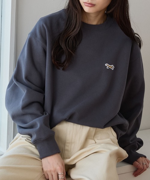 トレーナー スウェット PENNEYS/ペニーズ 別注 THE FOX ロゴ ワンポイントワッペン刺繍オーバーサイズプルオーバースウェット レディース | PENNEYS | 03