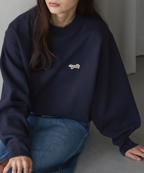 トレーナー スウェット PENNEYS/ペニーズ 別注 THE FOX ロゴ ワンポイントワッペン刺繍オーバーサイズプルオーバースウェット レディース | PENNEYS | 12