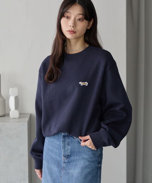 トレーナー スウェット PENNEYS/ペニーズ 別注 THE FOX ロゴ ワンポイントワッペン刺繍オーバーサイズプルオーバースウェット レディース | PENNEYS | 14