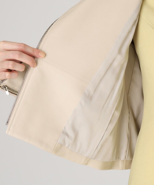 diagram 羊革　ベージュ フード付き ジャンパー diagram 羊革 ベージュ フード付き ジャンパー