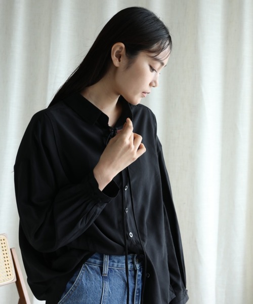 aimoha（アイモハ） ブラウス シャツ 「Aimoha」コード付き長袖シャツ