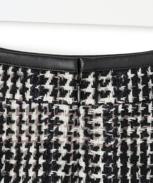 未使用級】23区 46 大きいサイズ ファンシーツイード台形スカート 24AW