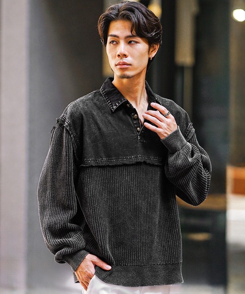 GWセール中】POLO 半袖ニット ブラック S