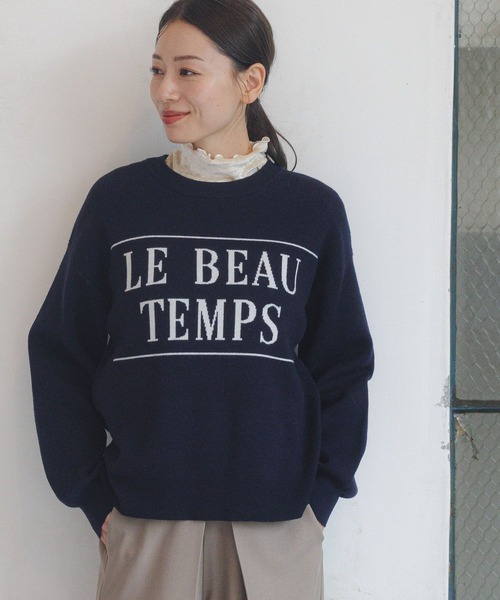 LAKOLE（ラコレ） ニット セーター アソートロゴジャガードニット