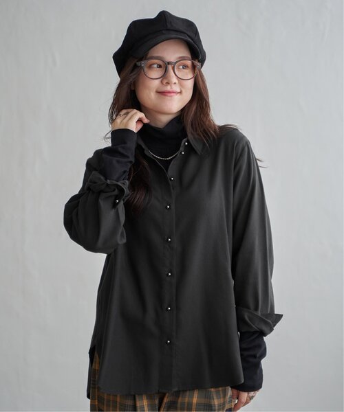 極美品！！LEA BOBERG コットンガーゼ シャツ ブラウス トップ 尊厳さ 