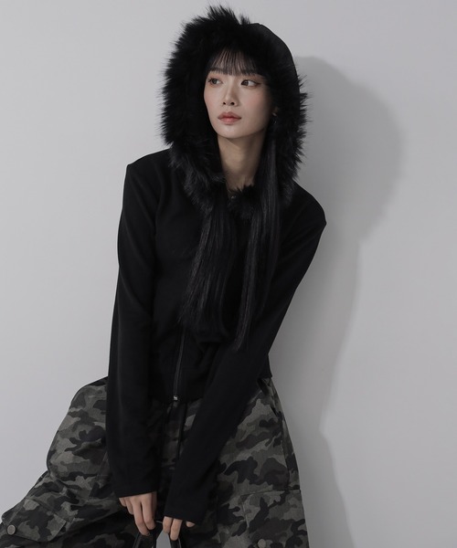 me+em select（ミームセレクト） パーカー 「 3color 」ファーフード