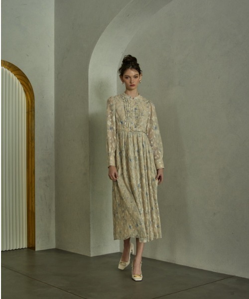 【新品】ERADIE エラディエ フラワープリントプリーツワンピース ERADIE（エラディエ） ワンピース Flower print pleats one piece