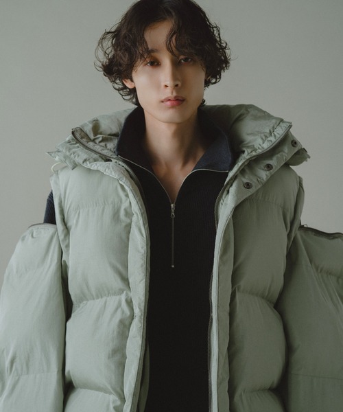 Camphor wood ダウンジャケット ダウン detachable sleeve 4way puffer