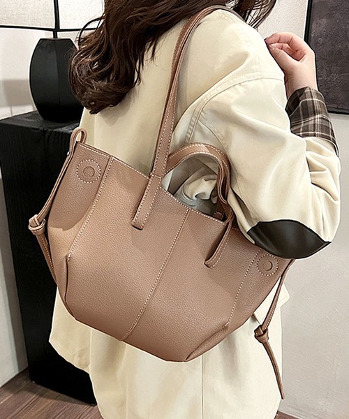 florist トートバッグ 2WAYハンドル レザーライクホワイト