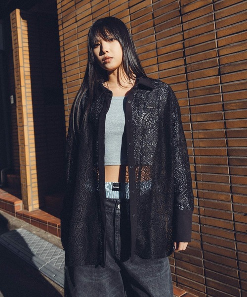 ブラウス シャツ Paisley lace loose shirt「WOMENS」 レディース