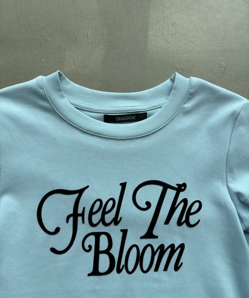 SHAGGIE tシャツ フロックプリントミニタイトTEEシャツ