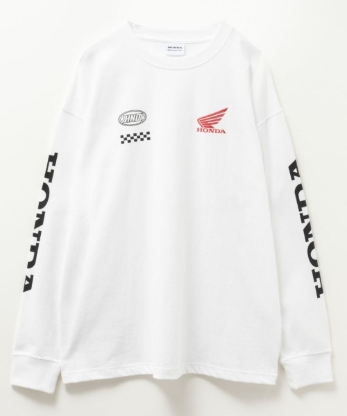 HONDA ロンT 袖プリ GOLDWING ホンダ ロゴ tシャツ 「別注」HONDA 袖ロゴ 長袖Tシャツ ロンT メンズ
