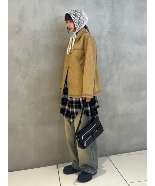 Ngm5 Nagomi x SLY デニム　スタッズ付きワイドパンツ Ngm5 Nagomi x SLY デニム スタッズ付きワイドパンツ｜SLY（スライ