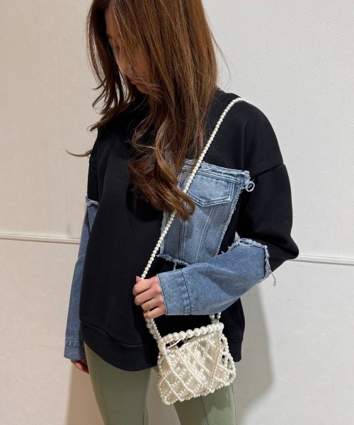 LETee tシャツ デニムドッキングカットソープルオーバー レディース 