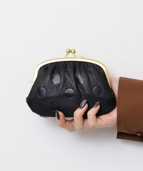 長財布 財布 zucchero ドット型押し親子がま口小銭入れ レディース
