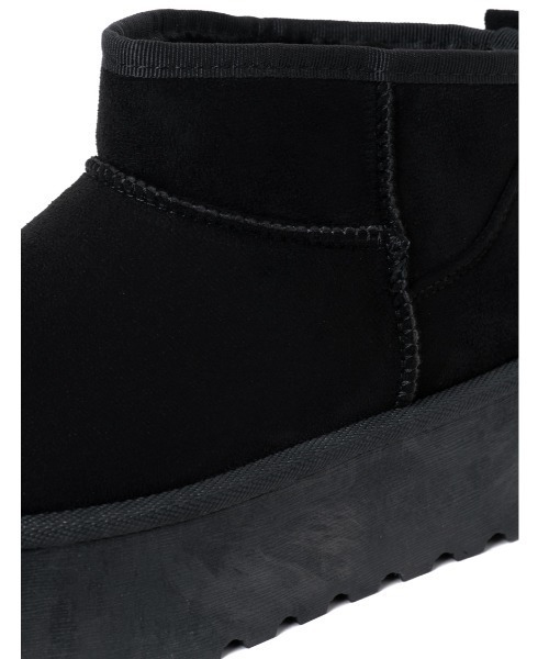 「R&E」 ムートンブーツ L ブラック レディース_画像7