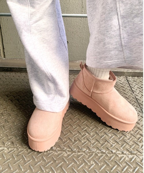 「R&E」 ムートンブーツ L ブラック レディース_画像8