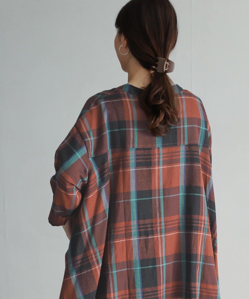 「URBAN RESEARCH DOORS」 半袖ブラウス MEDIUM ブラウン系その他 レディース URBAN RESEARCH DOORS 「URBAN DOORS」 半袖ブラウス MEDIUM