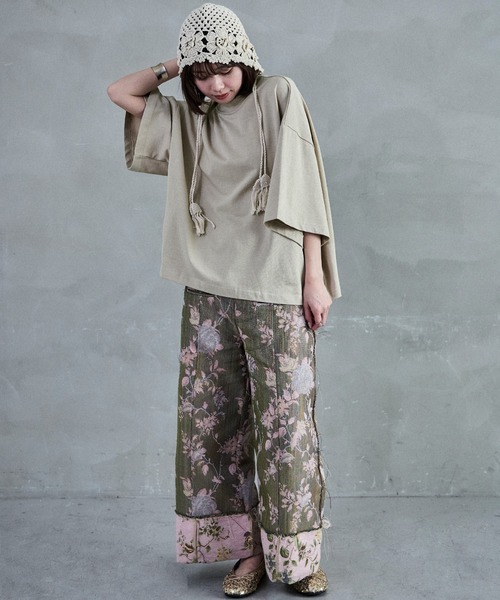 Fashion Letter（ファッションレター） tシャツ ボトルネック5分袖Tee