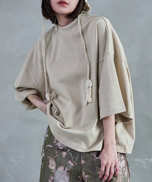 Fashion Letter（ファッションレター） tシャツ ボトルネック5分袖Tee