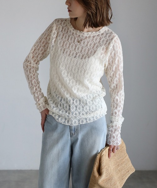 Bonjour Sagan（ボンジュールサガン） tシャツ メローレースクルー