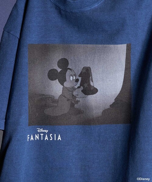 tシャツ 「DISNEY FANTASIA」 ボックスモノクロフロントプリント Tシャツ/ディズニー/ファンタジア/ミッキーマウス レディース FREAK'S STORE tシャツ 「DISNEY FANTASIA」 ボックスモノクロ