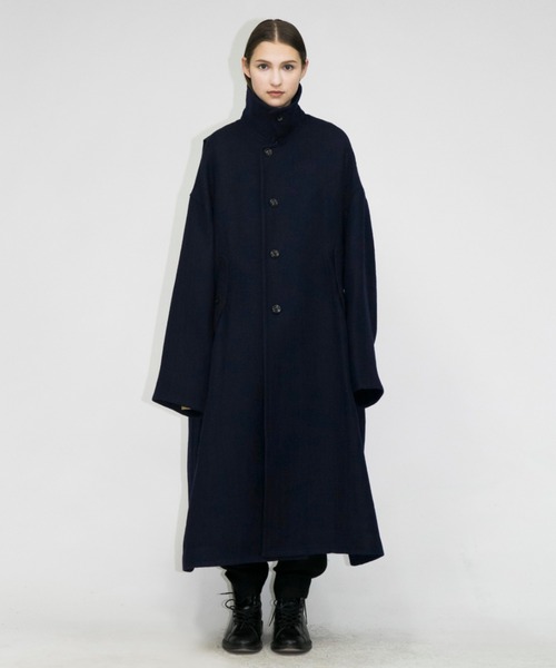 美品 my beautiful landlet ビッグサイズ チェスターコート My Beautiful Landlet ウールギャバジンパデットビッグコート Black